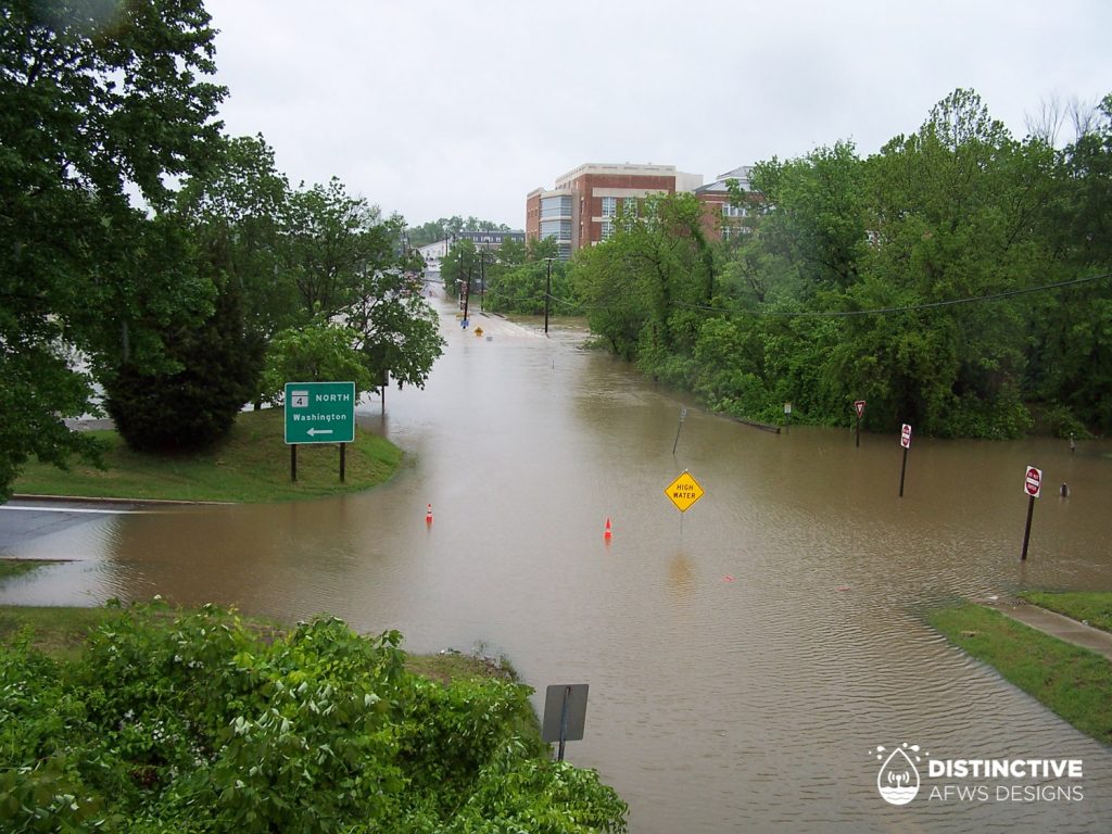 Flooding event in Upper Marlboro, Maryland