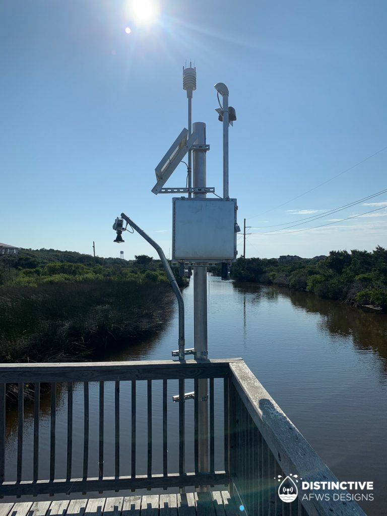 ALERT2 (via cellular) water level and weather monitoring station at Fessenden Center, in Buxton, North Carolina (Outer Banks)