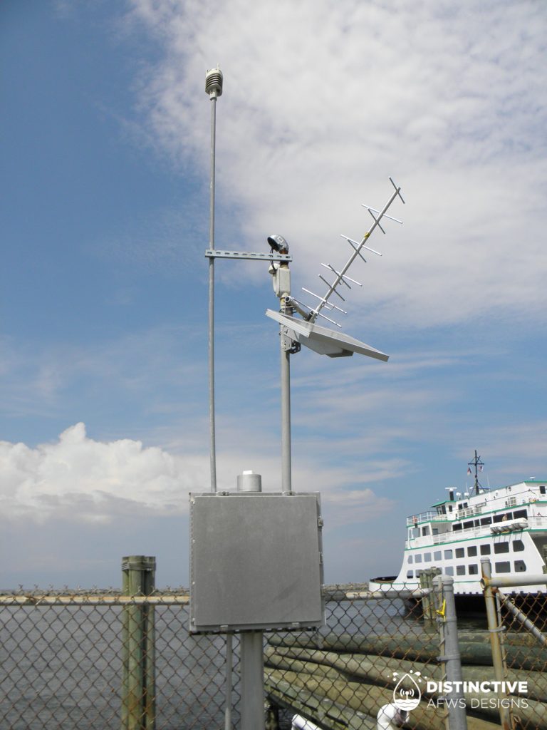 Installed GOES water and weather station at Cedar Island Ferry Terminal, in North Carolina