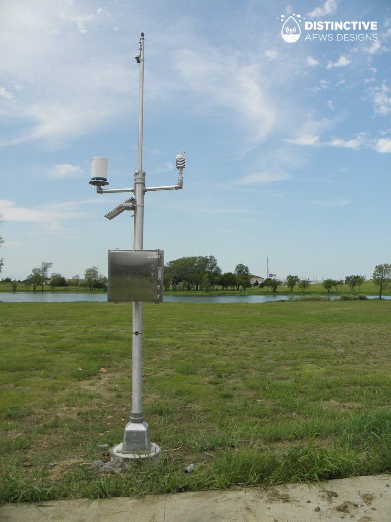 One of 20 installed weather monitoring stations for the City of Fort Worth in Alvarado, Texas