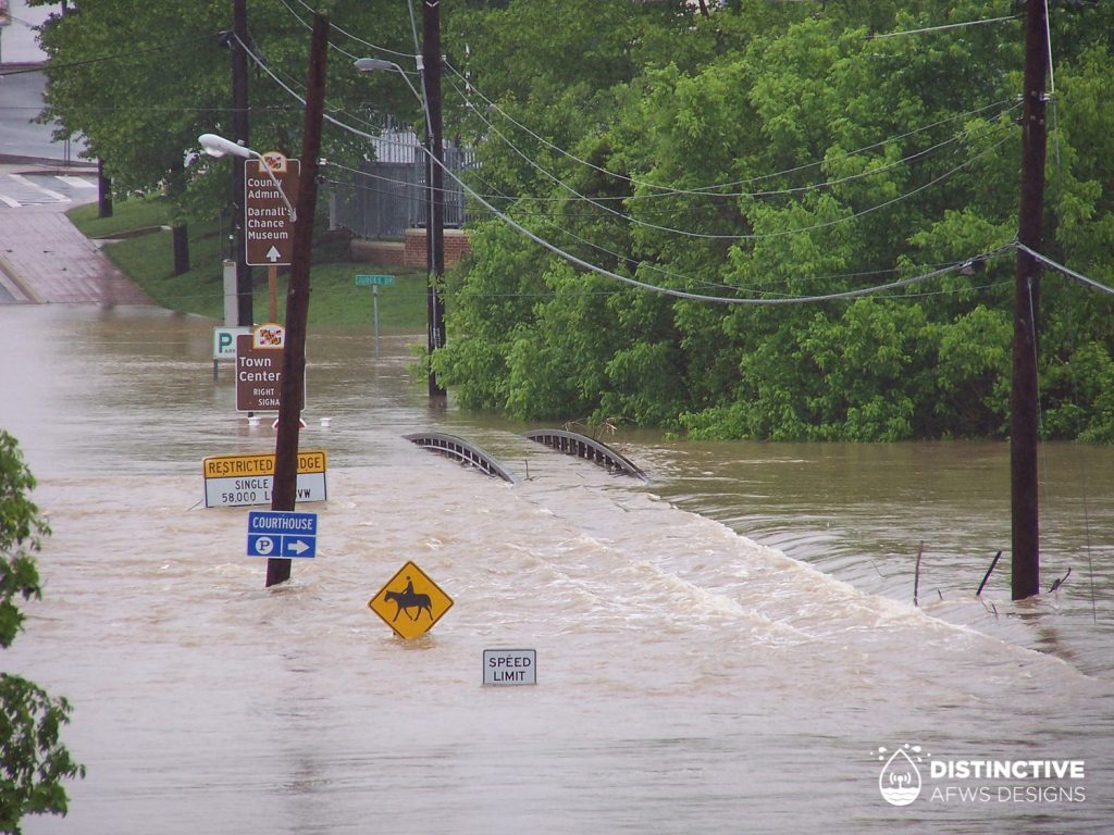 Flooding event in Upper Marlboro, Maryland
